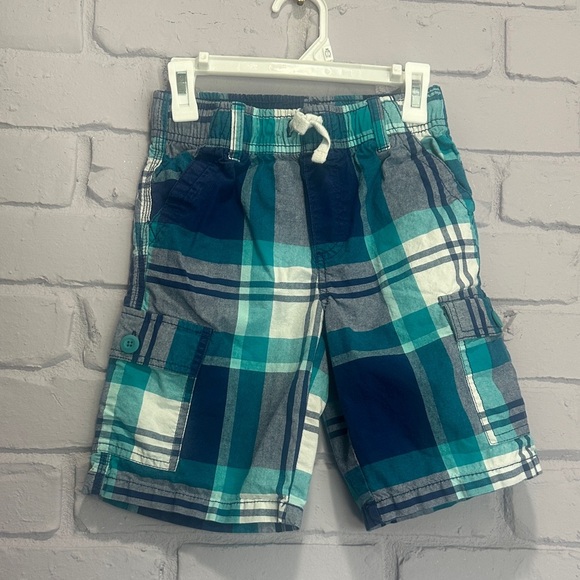 Gymboree Teal and White Plaid Cargo Shorts size 7 - Picture 5 of 5
